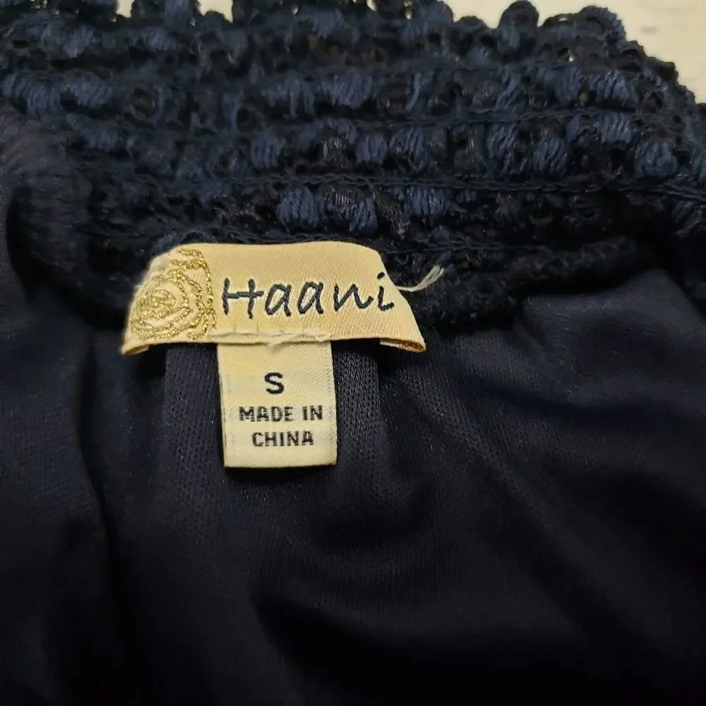 Haani Dress Size Small Knit Crochet Blue Used